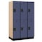 Salsbury Industries Wardrobe Locker, 45" W, 21" D, 76" H, (3) Wide, (6) Openings, Blue 22361BLU - alternate 1